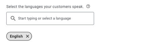 language select google ads